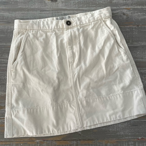 EVERLANE The Canvas Stamp Cotton Mini Skirt • Cream Bone | Size 8 - Picture 3 of 5